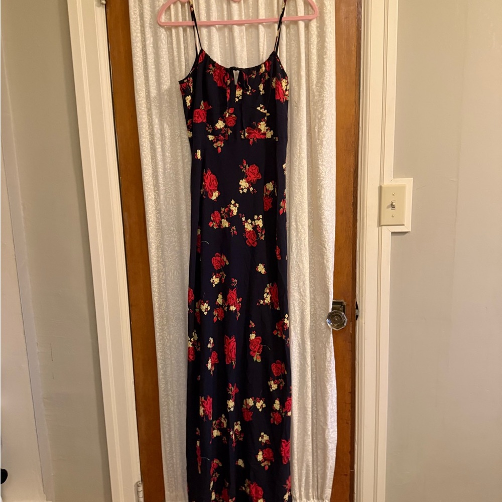 Favorite Daughter Navy and Red Floral Maxi Dress